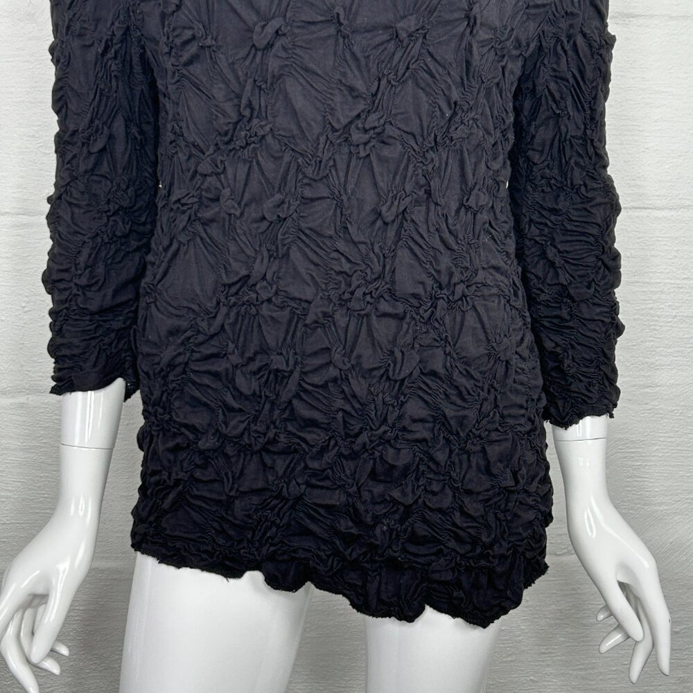 Lynn Ritchie Silver Black Top Women's Medium Tunic #6211